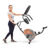 The Recumbent Bike ME-709 has transport wheels to easily transport your bike as needed