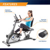 The Recumbent Bike NS-40502R by Marcy has ergonomic handles for comfortable grip