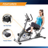 The Recumbent Bike NS-40502R by Marcy has looped pedals with added grip for additional safety