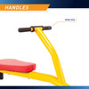 The Gym Dandy Pendulum Teeter Totter TT-320 has rubber grips on the handles for safety