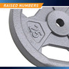 25lb Standard Size Grip Plate  B5G-5525 - Infographic - Raised Numbers