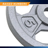 5lb Standard Size Grip Plate  B5G-5505 - Infographic - Raised Numbers