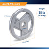 35lb Classic Olympic Plate MCW-35 - Infographic - Dimensions
