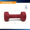 Marcy 8lb Neoprene Dumbbell INE-008 - Infographic - Dimensions