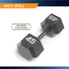 Marcy 45lb Hex Dumbbell IV-2045 - Infographic - Anti-Roll