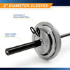 110lb Olympic Weight Set MCW-110  - Infographic - 2 Inch Diameter Sleeves