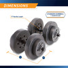 40 lbs Vinyl Dumbbell Weight Set by Marcy is 18 inches long and 8.75 inches wide