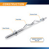 Threaded Standard Curl Bar  Marcy TCB-48R - Infographic - Sturdy Construction