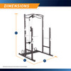 The Marcy Cage Home Gym MWM-7041 is 84 inches tall, 48 inches long, and 56 inches wide