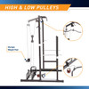 The Marcy Cage Home Gym MWM-7041 includes upper and lower pulleys for a full body workout