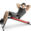 The Marcy SB-4606 Folding Utility Bench w/ Headrest Slant Board in use - declined sit ups