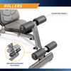 The Marcy Deluxe Utility Bench | SB-10100 by Marcy includes roller pads to stabilize your intense workout