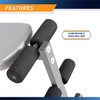 Utility Slant Board  Marcy Apex JD-1.2 - Infographic - Adjustable Foam Rollers Anchor Positions