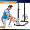 The Marcy Two-Piece Olympic Bench MD-879 has storage pegs to keep your weight plates nearby