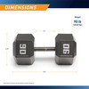 Marcy 90lb Hex Dumbbell  IV-2090 - Infographic - Dimensions