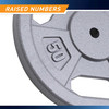 50lb Standard Size Grip Plate  B5G-5550 - Infographic - Raised Numbers