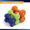3-Pair Neoprene Dumbbell Set with Dumbbell Rack - 32 lbs total NDS-32B  Marcy - Infographic - 3 Pairs of Dumbbells in this Set