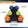 3-Pair Neoprene Dumbbell Set with Dumbbell Rack - 32 lbs total NDS-32B  Marcy - Infographic - Color Coded