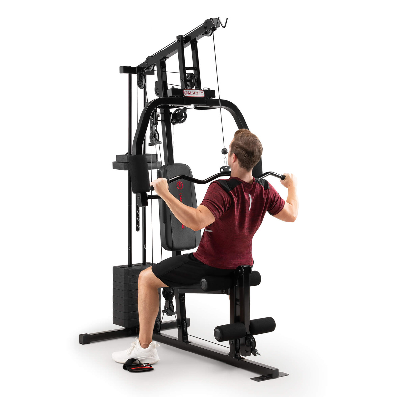 https://cdn11.bigcommerce.com/s-r2fl439k1s/images/stencil/1280x1280/products/136/4462/Marcy_100lb_Stack_Home_Gym_MKM-81030_-_Male_Model_using_Upper_Pulley_with_Lat_Bar_for_Lat_Bar_Pulldowns__81981.1703023807.jpg?c=2