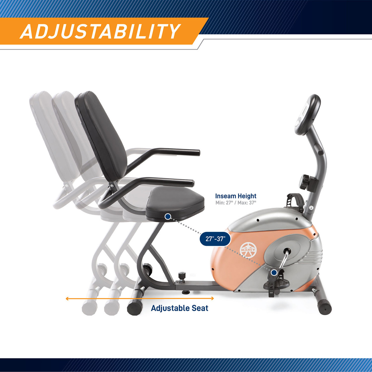 recumbent exercise bike with swivel seat