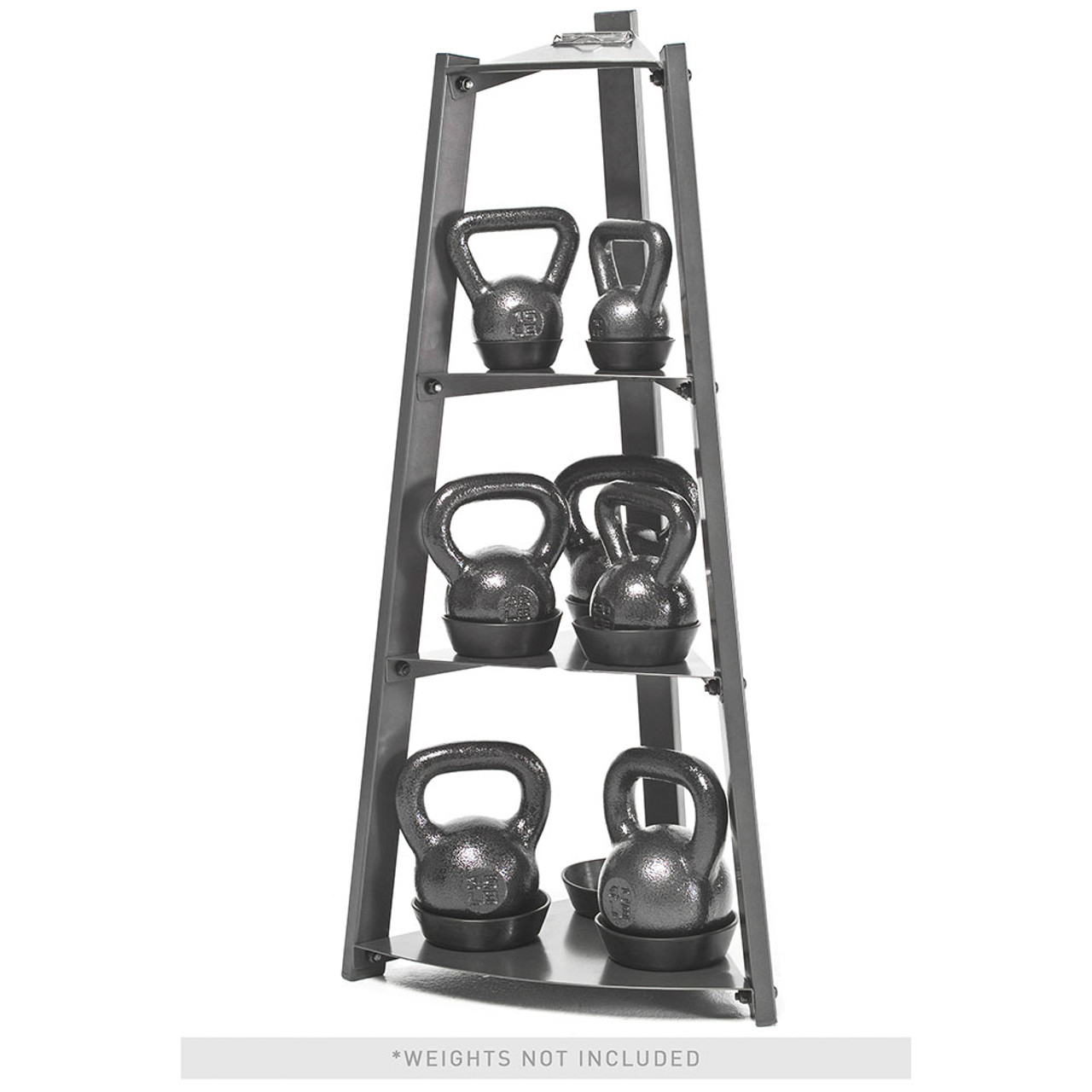 Vertical outlet kettlebell rack