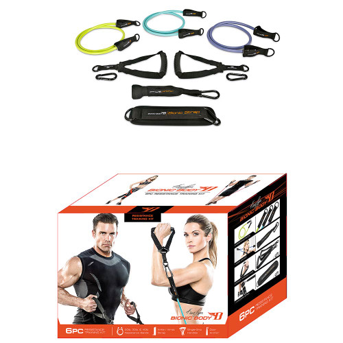 The Bionic Body Resistance Band Kit includes everything you need to get a total body workout