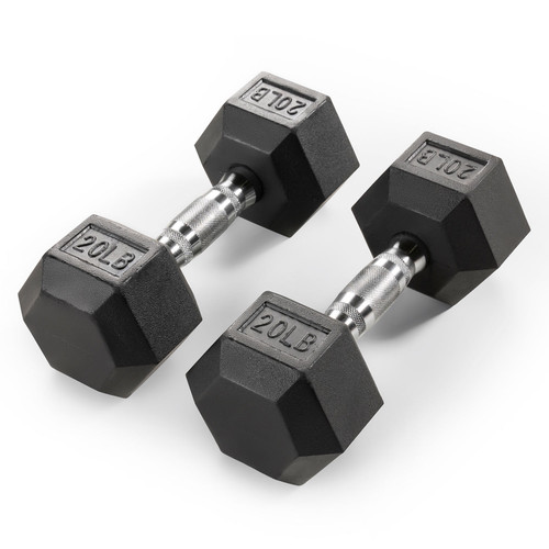 The Marcy 20 LB. Pair of Rubber Hex Dumbbells RHDB-020 is the best free weight for your high intensity interval body building training