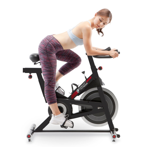 Indoor Cycling Bike with 30 lbs Flywheel  Circuit Fitness AMZ-948BK Exercise Bike - Model using Bike