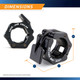 The SteelBody OBC-5 Lock Jaw Collars are 3.5 inches tall, 4 inches long, and 2 inches wide