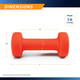 Marcy 3lb Neoprene Dumbbell INE-003 - Infographic - Dimensions