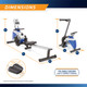 marcy foldable magnetic rower ME-1018RE folded position and dimensions - Infographic