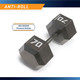 Marcy 70lb Hex Dumbbell  IV-2070 - Infographic - Anti-Roll