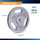 50lb Standard Size Grip Plate  B5G-5550 - Infographic - Dimensions