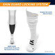 Sockapro Soccer Sock  Compression Sock for Shin Guard  Marcy Sports - Infographic - Shin Guard Locking System