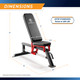 Adjustable Utility Bench with Chrome Sliding Track SB-5429 Marcy - Infographic - Dimensions