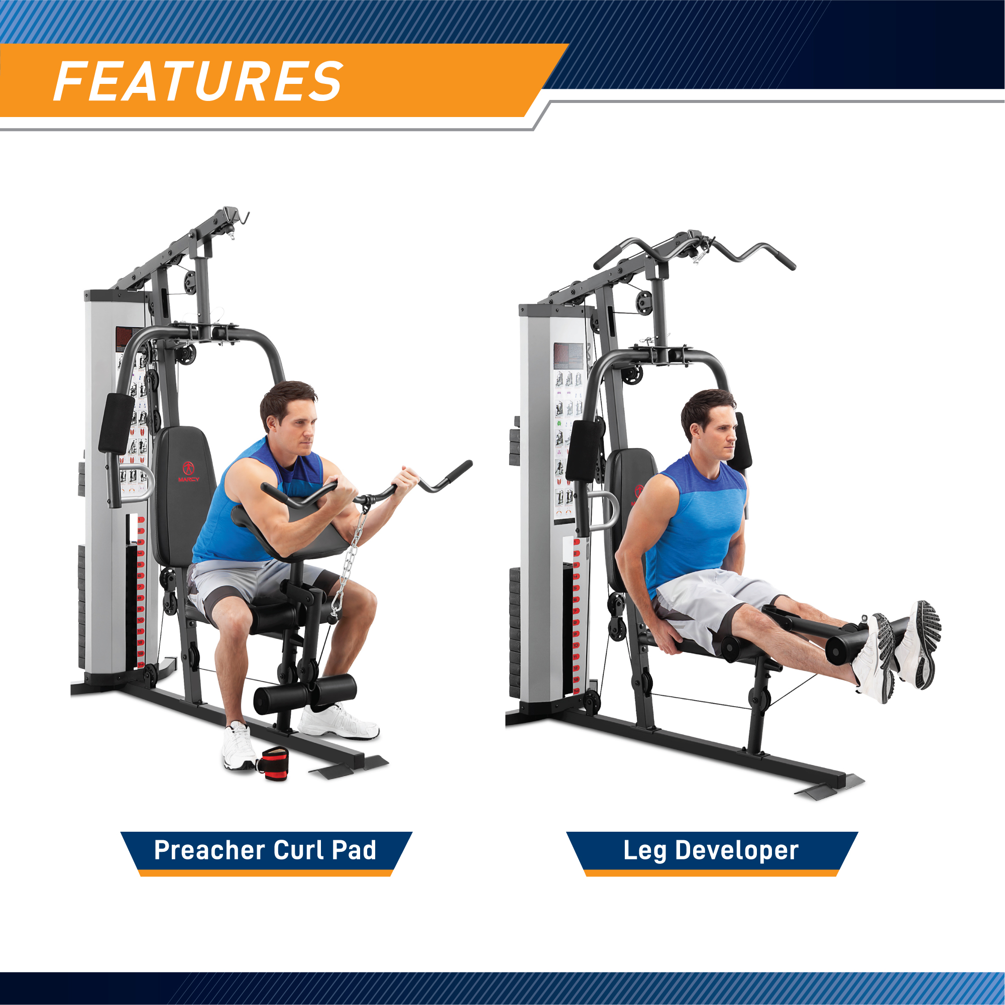 https://cdn11.bigcommerce.com/s-r2fl439k1s/images/stencil/original/products/138/2153/Marcy_Home_Gym_System_150lb_Weight_Stack_Machine_MWM-988_-_Infographic_-_Leg_Developer_and_Preacher_Curl_Pad__50427.1677714781.jpg