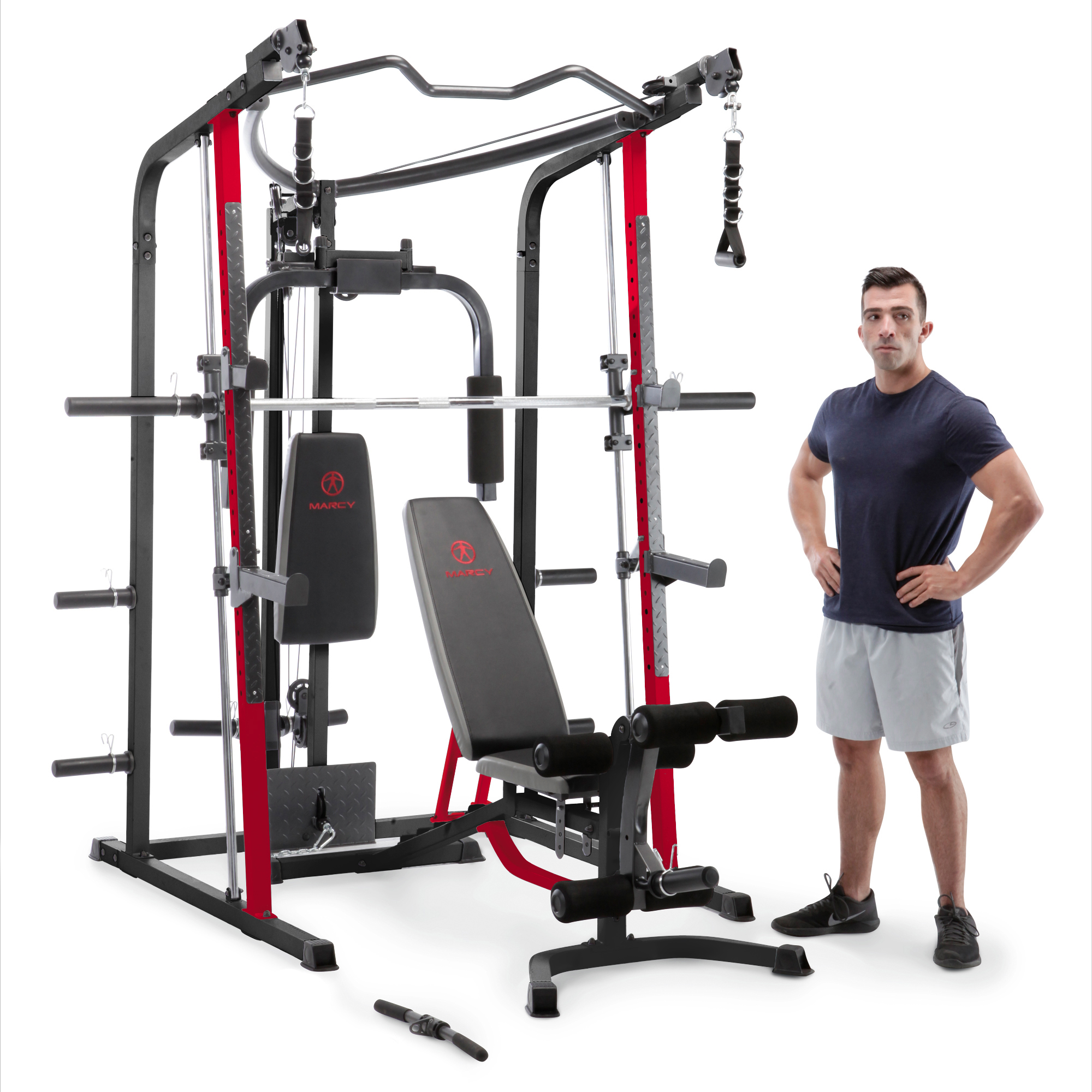 All in One Smith Machine Home Gym with Upper Pulley System Marcy MD 7492