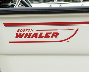 Boston Whaler Decal hullside 14”black, red, blue, white Boston Whaler Decal hullside 14”black, red, blue, white