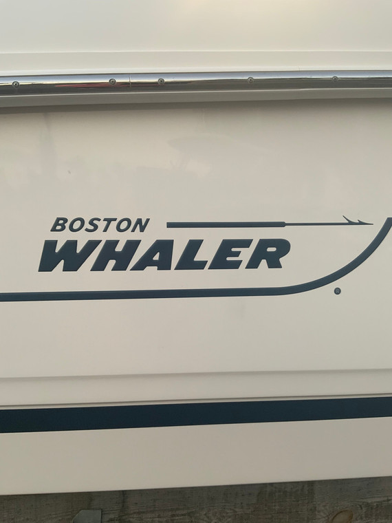 Raised Whaler Decal set  hullside 20” black, red, blue, white