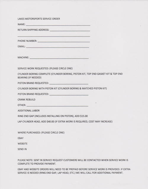 SERVICE ORDER