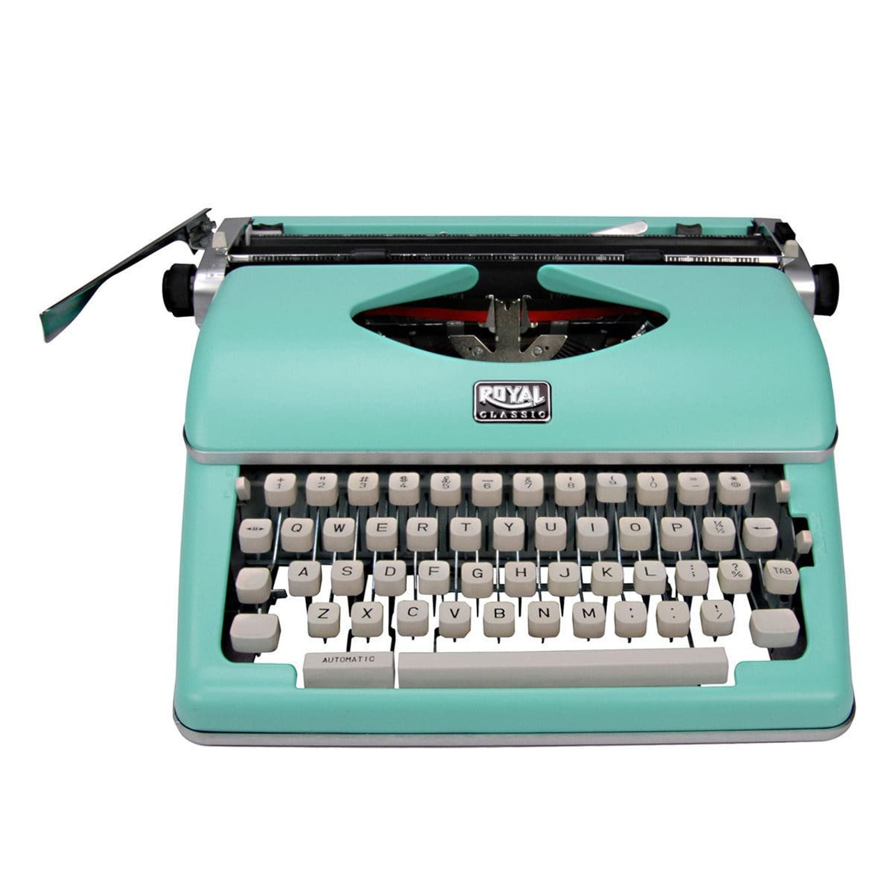 Vintage Portable Typewriter with Paper Stock Photo - Image of