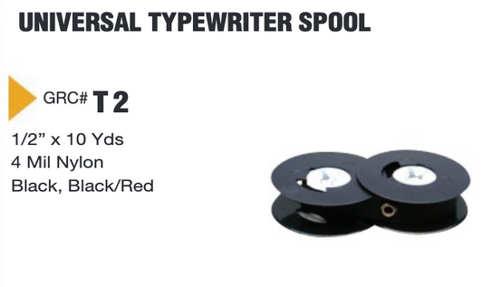 GRC Compatible Universal Ink Ribbon Spool Replacement for Most Typewriters (Black)