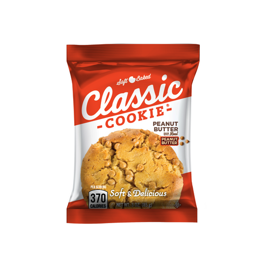 Classic Cookie Soft Baked Peanut Butter Cookies made with Peanut Butter Chips, 2 Boxes, 16 Individually Wrapped Cookies