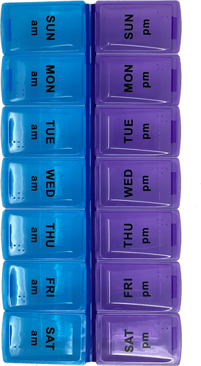 Med Manager Deluxe Medicine Organizer and Pill Case, Holds (15) Pill  Bottles - (11) Standard Size and (4) Large Bottles, Light Blue, 13 inches x  13