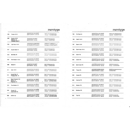 Nakajima/Swintec Bookface Academic 10 Printwheel by Rarotype (Typestyle Comparison)