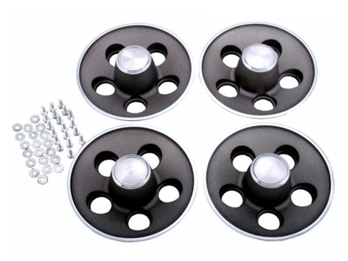 244-71 Mopar 1971 B,E-body Dark Argent Silver Rally Wheel Center Caps