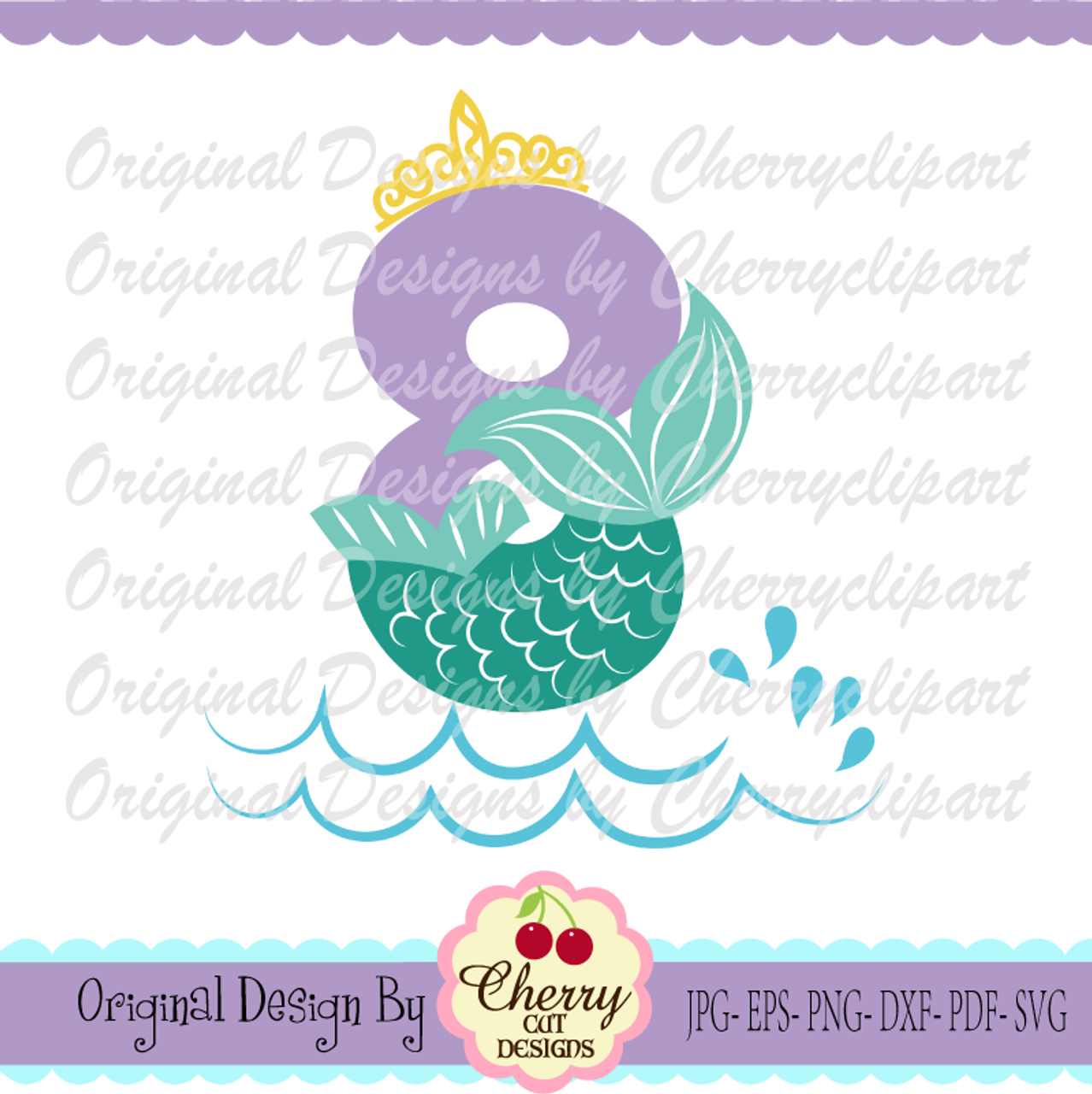 Mermaid Tail Clipart Digital Download SVG PNG JPG PDF Cut Files