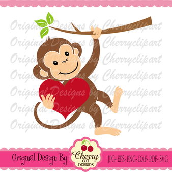 Download Valentine S Day Baby Monkey Girl With Heart