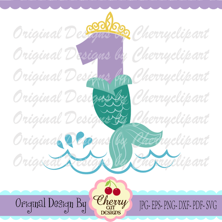Download Mermaid Tail Number 1 Svg Design