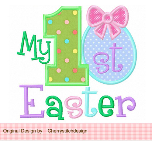 My 1st Easter with egg Machine Embroidery Applique Design for girls